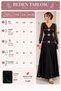 Timeless Invitation Elegance |   Women's Long Sleeve Lace Detailed V-Neck Maxi Crepe Dress, for Wedding, Henna Special Occasions - 4