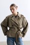 Ash Beige Short Trench Coat - 5