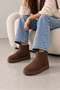 9001 Women's Premium Suede Fur Lined Winter High-Heel Boots Bitter Brown - 4
