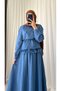 Lace Begonia Skirt Set - 25191 - Blue - 2