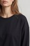 100% Cotton Single Jersey Oversize Women's Long Sleeve T-Shirt Compact Combed Cotton Soft Fabric Loose Fit Breathable Anti-Sweat Basic Black T-Shirt - 2