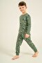 Boy's 3-9 Years Old Patterned Pajama Set Khaki