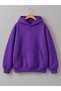 Unisex Oversize Black Plain Hooded Sweatshirt with 3 Thread Ribs and Kangaroo Pocket