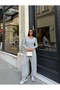 Women's Buttoned Blouse and Pants Top and Bottom Set - 7
