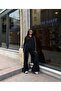 Women's Black Zippered Stripe Detailed Oversize Two-Piece Set - 6