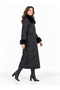 Collar and Sleeves with Fur Detail, Embroidered Quilted Coat - 4