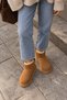 9001 Women's Premium Suede Fur Lined Winter High Sole Boots Brown