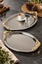Luxury Set of 2 Stainless Steel Oval Trays – Patterned Serving and Presentation Tray, Non-Tarnishing, Non-Fading