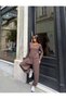 Women's Buttoned Blouse and Pants Top and Bottom Set - 5