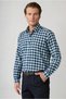 Long Sleeve Regular Fit Plaid Cotton Sports Shirt - 2