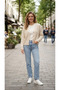 V-Neck Thessaloniki Knit Cardigan with Crystal Stone Buttons - 3