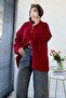Premium Double-Sided Zippered High Collar Cardigan - Red - 5
