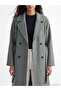 Two Mt Shop Quality Xside Gray Double-Breasted Collared Belted Women's Cashmere Coat - 3