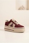 Women's Suede Thick Platform Sole Sneaker Double Stripe Lace-Up Comfortable Walking and Casual Sports Shoes Retro Stylish Sneaker - 2