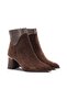 Women's Stylish Boots with Stone Detail and Thick Heels in Suede Look