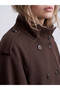 Two Mt Shop Quality Lcw Vision Brown Belted Wool Blend Women's Cashmere Coat - 3