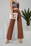 Women's Matte Leather High Waist Wide Leg Palazzo Trousers - 5
