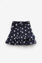 Navy Blue Star Patterned Girl's Gabardine Skirt and Jacket Set - Maria - 4