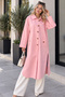 Buttoned Stand Collar Trench Coat A6246 Pink - 2