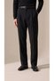 Men's elastic waist pleated relaxed fit fabric trousers