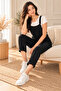 Plnl6160 – Knitted Fabric Salopet with Front Pockets - Black - 6