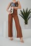 Women's Matte Leather High Waist Wide Leg Palazzo Trousers - 4