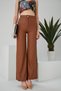 Women's Matte Leather High Waist Wide Leg Palazzo Trousers