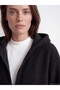 Two Mt Shop Quality Lcw Grace Black Hooded Women's Curly Coat - 3