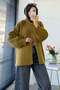 Premium Double-Sided Zippered High Collar Cardigan - Oil Green - 8
