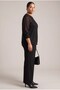 Mesh Textured Crew Neck Plus Size Blouse Black - 5
