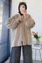 Premium Double-Sided Zippered High Collar Cardigan - Mink - 6