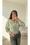 Hooded Zippered Crop Sweat Jacket - Gray