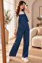 Plna6152 – Denim Overalls with Front Pockets – Blue - 4