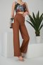 Women's Matte Leather High Waist Wide Leg Palazzo Trousers - 6