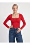 Women's Long Sleeve Square Neck Slim Fit Stretchy Bodysuit