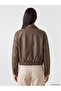 Two Mt Shop Quality Lcw Everyday Green Faux Leather Plain Standard & Regular Women's Leather Look Jacket - 5