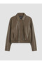 Two Mt Shop Quality Lcw Everyday Green Faux Leather Plain Standard & Regular Women's Leather Look Jacket - 6