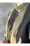 Camouflage Patterned Crew Neck Knitwear Sweater a Khaki - 4