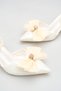 Pearl Detailed Bowknot White Women's Heeled Shoes – Elegant Ankle Strap Model 6 cm - 3