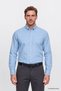Men's Light Blue Cotton Soft Textured Flannel Slim Fit Slim-Fit Button-Down Collar Shirt - 2