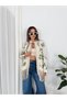 Women's Printed Satin Floral Patterned Tassel Embroidered Jacket - 3
