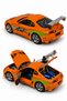 Die Cast Toyota Supra Metal Model Car 21cm – 1:24 Scale, with Stand, Opening Hood Door Rear Section and Targa Roof, Shock Absorbers and Movable Steering Wheel - 6