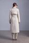 Cuff Detailed Belted Long Coat Beige 15272 - 3