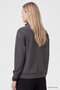 Dark Gray Stand Collar Zippered Comfortable Fit Women's Sweatshirt - 97314 - 5