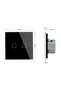 Double touch switch with glass panel, white - 2