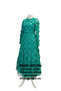Women's Emerald Green Tiered Ruffle Tulle Layered Long Evening Dress / Evening Gown - 2