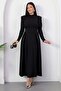 High Neck Halter Long Sleeve Dress Grs4158 - 4