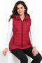 Women's Hooded Quilted Zippered Vest-758 - 2