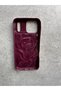 iPhone 18 Pro Max Compatible Burgundy Heart Wave 3D Glossy Phone Case with Camera Protection - 3