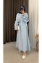 Dress with Flounce Sleeves - 1388 - Baby Blue - 2